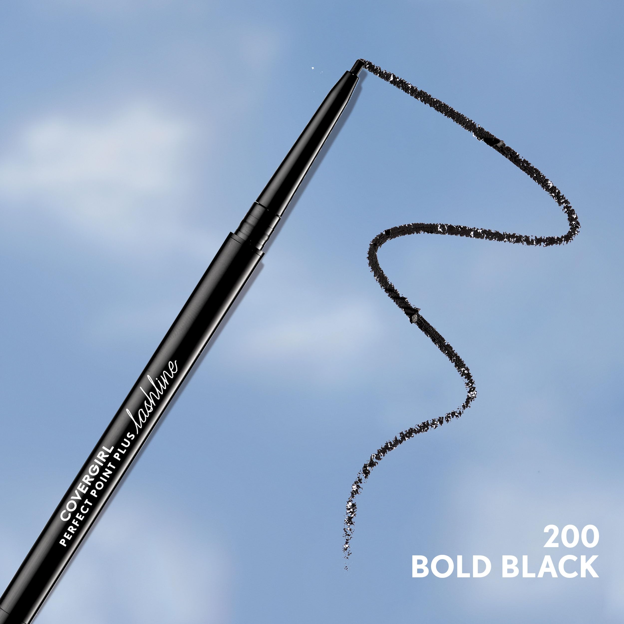 Aplicación suave y cremosa de CoverGirl Perfect Point Plus línea de pestañas para un delineado cómodo.