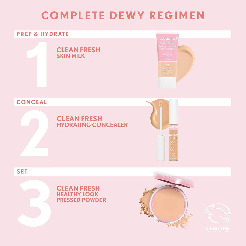 COVERGIRL Envase compacto Clean Fresh Porcelana, acabado mate ligero para uso diario.