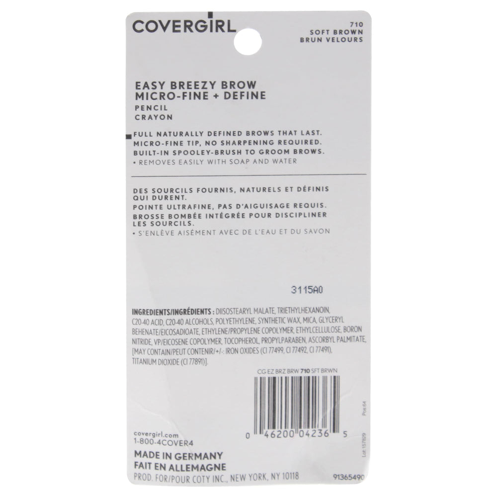 COVERGIRL Easy Breezy espiral integrada para mezclar color y lograr acabado natural.