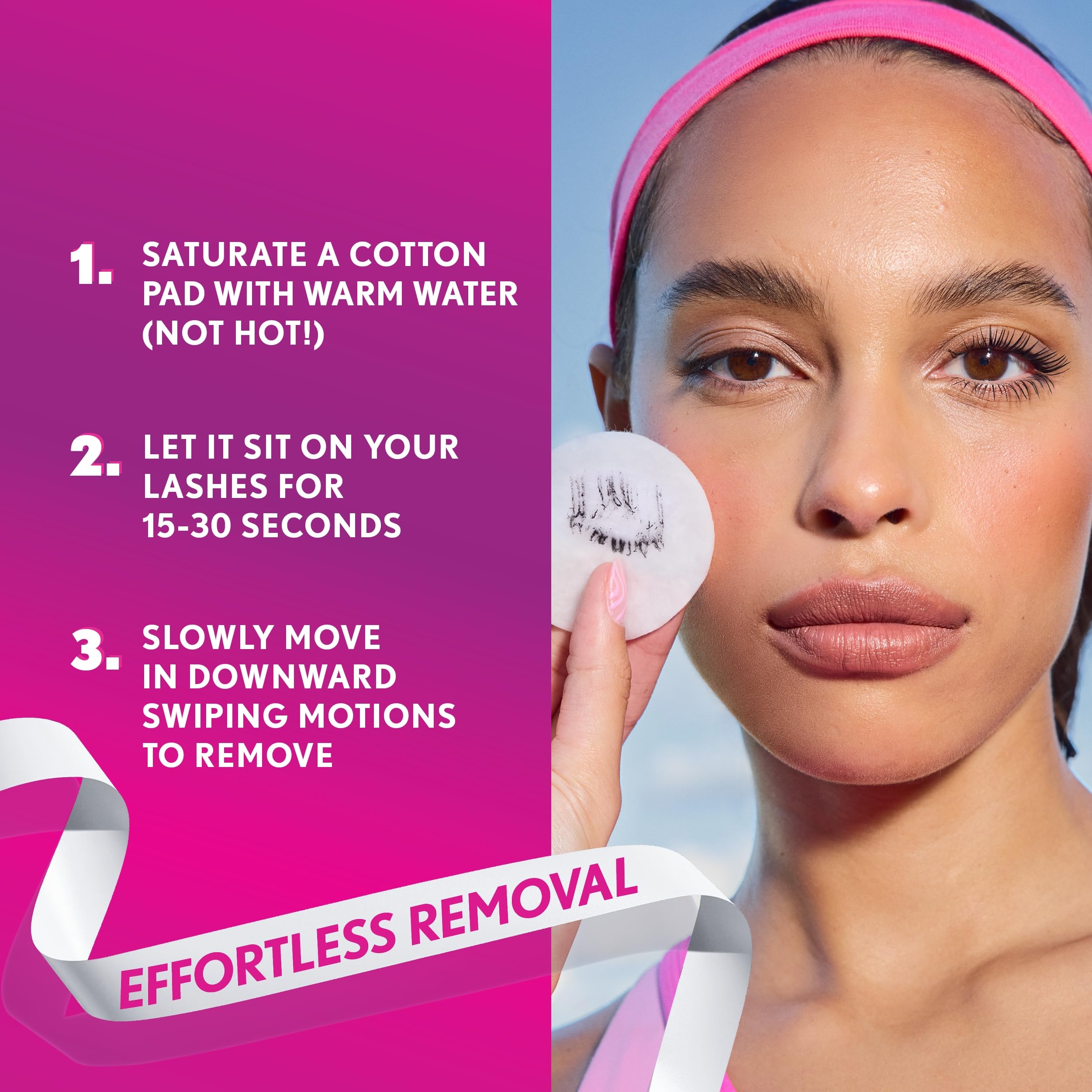COVERGIRL Eye Enhancer Wrap Tubing Mascara se retira con agua tibia sin esfuerzo.