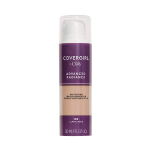 CoverGirl fundación radiancia avanzada: botella para un acabado suave y duradero.