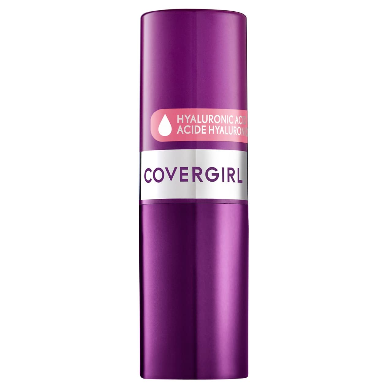 Labial COVERGIRL destacando hidratación de 12 horas para labios jugosos