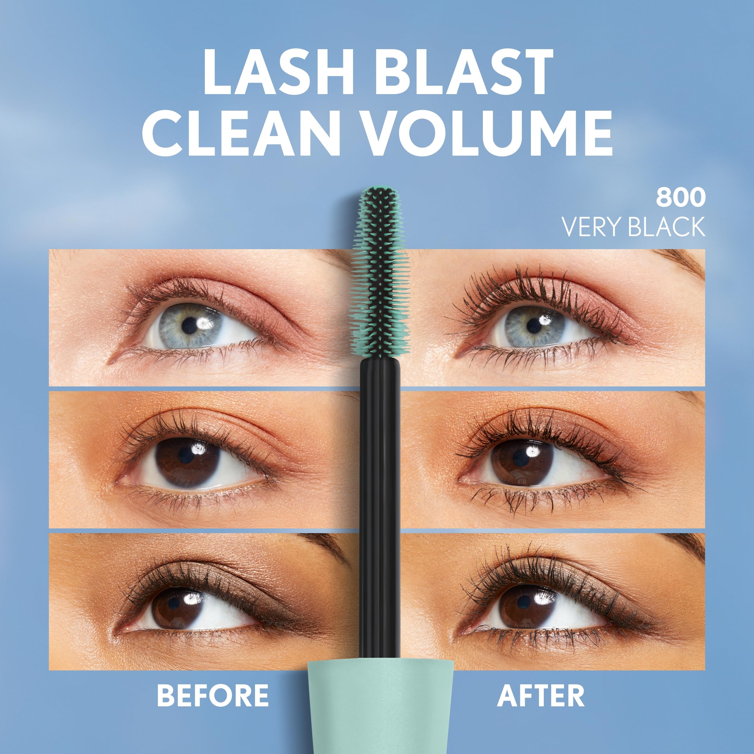 COVERGIRL Lash Blast Clean Volume Mascara, ingredientes que cuidan las pestañas.