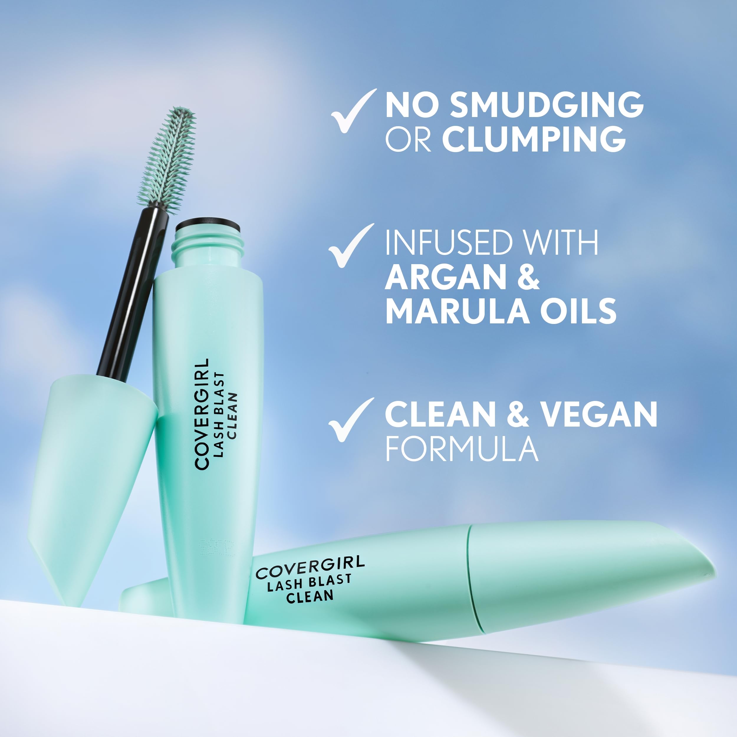 CoverGirl Lash Blast Clean Volume Mascara, libre de crueldad para maquillaje responsable