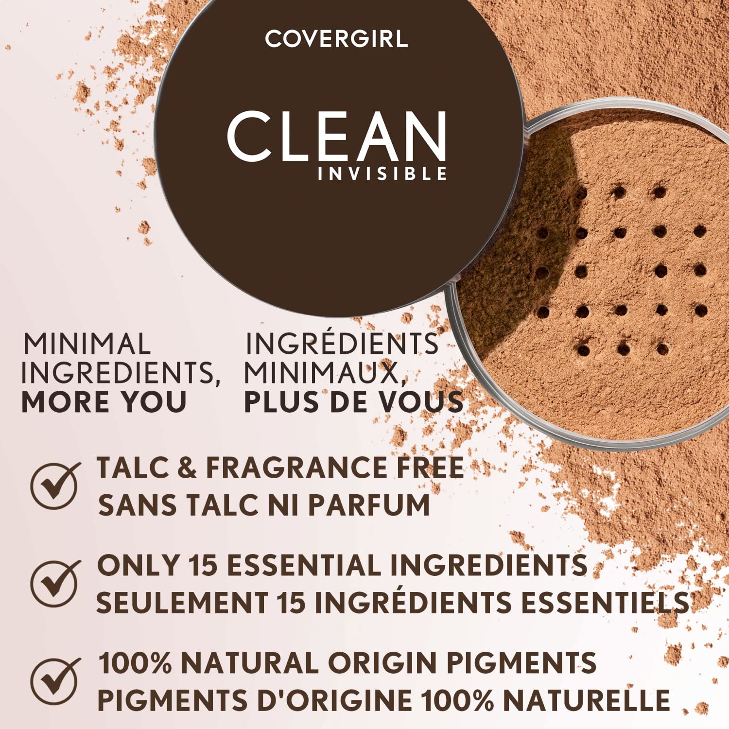 CoverGirl polvo invisible suelto ofrece acabado natural y ligero