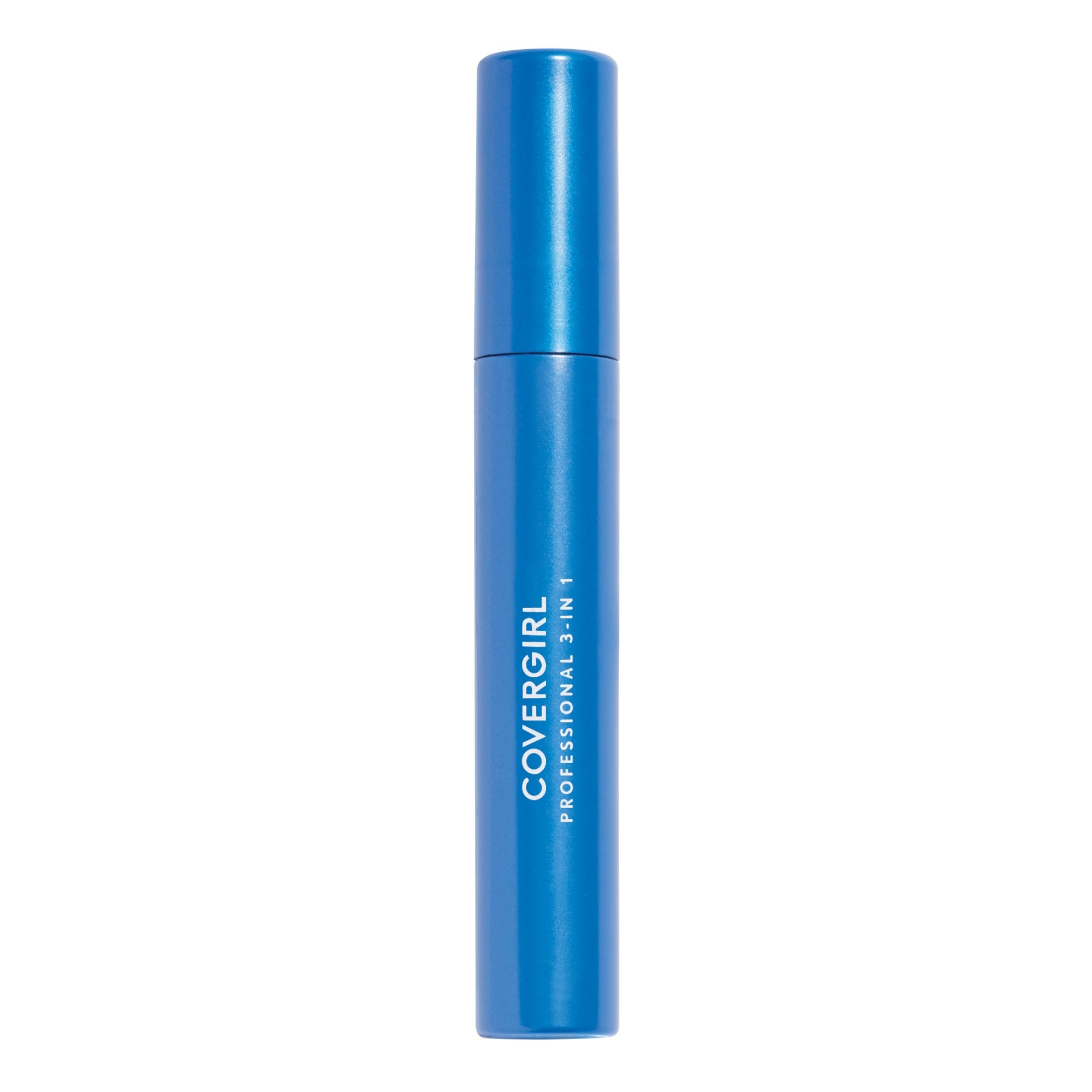 Rímel COVERGIRL 3 en 1 con cepillo curvo aporta volumen y definición.