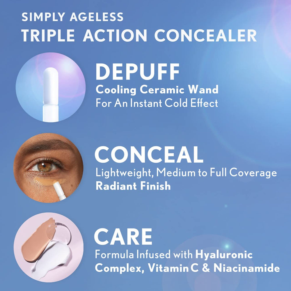 COVERGIRL Simply Ageless complejo hialurónico vitamina C niacinamida para acabado suave