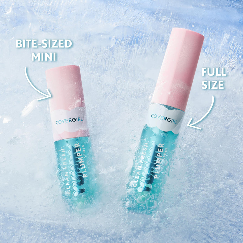 COVERGIRL Mini gloss vegano sin gluten, para labios brillantes y limpios.