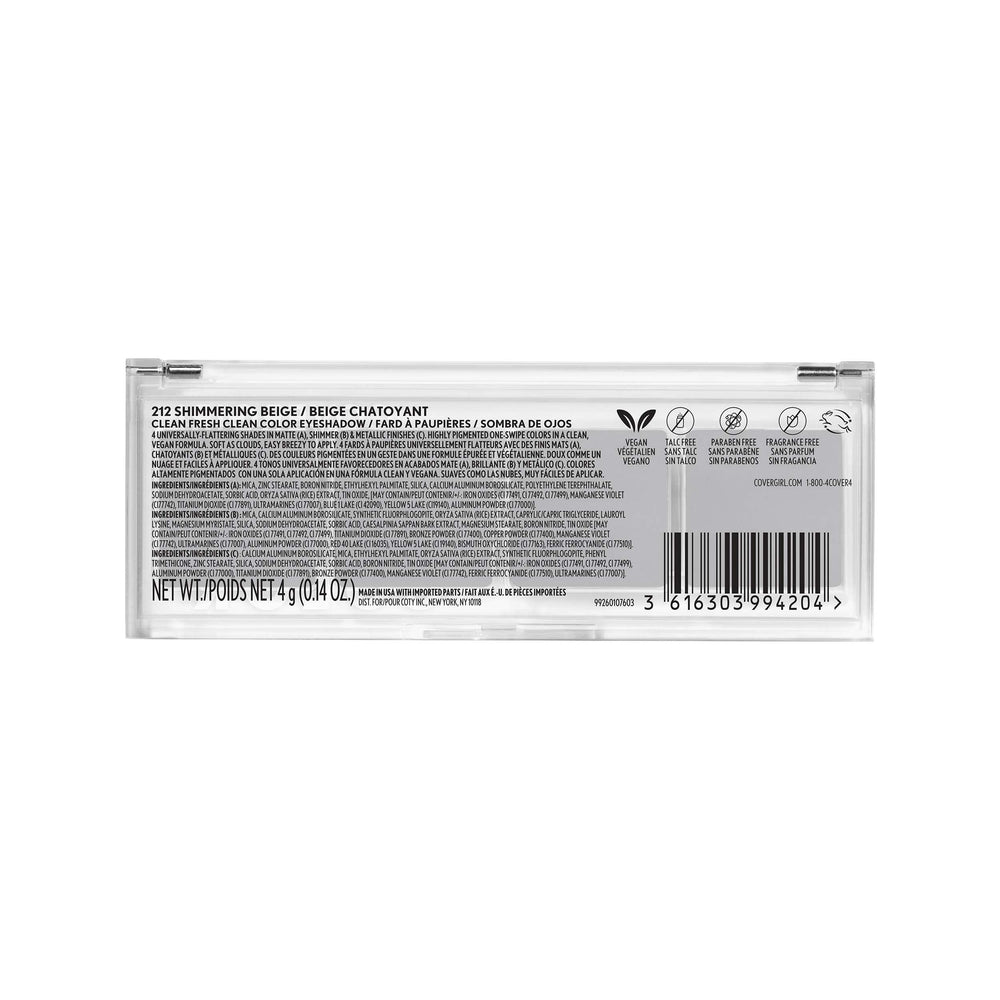 COVERGIRL sombra beige brillante, libre de talco y fragancias