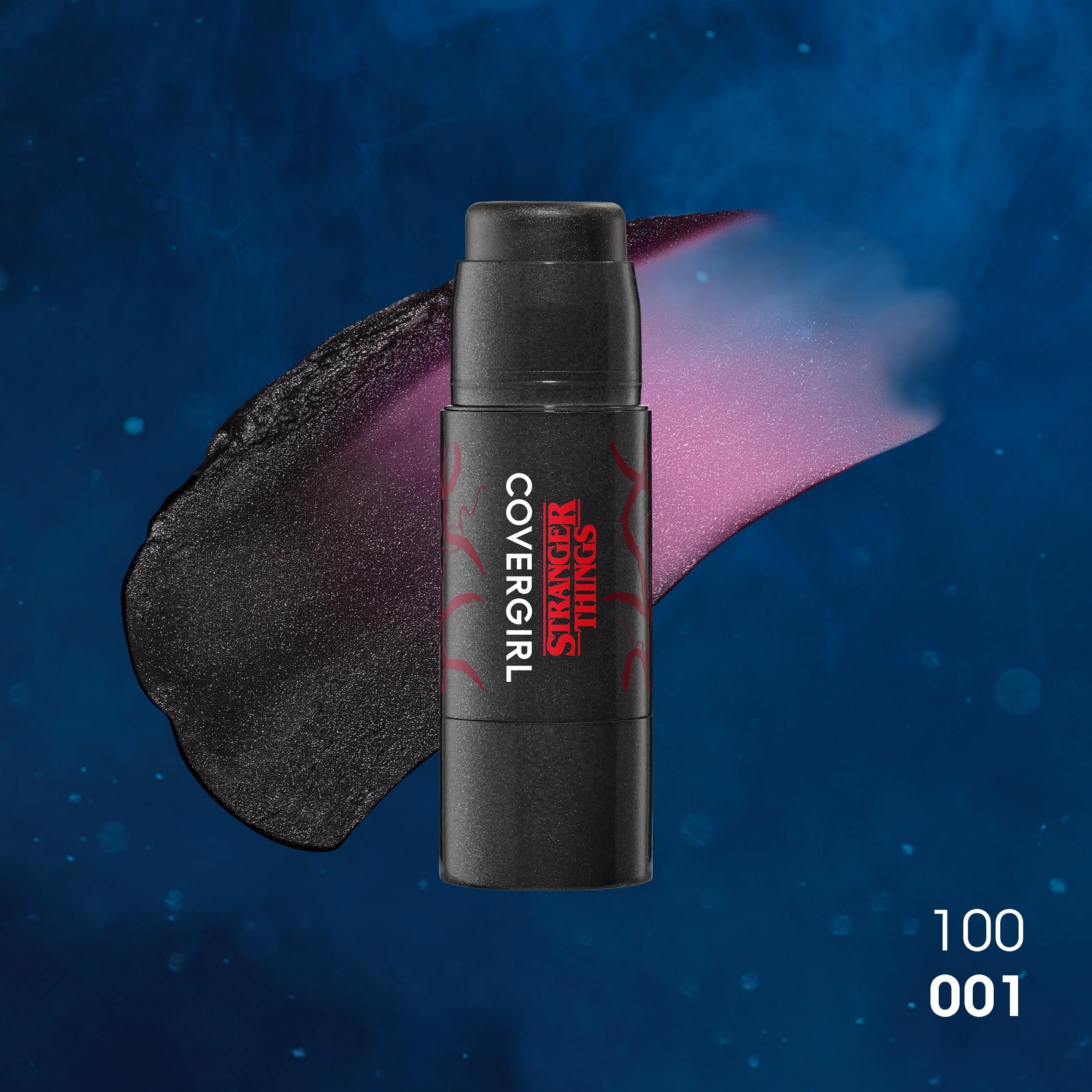 CoverGirl Vecna's Curse blush Creel, brillo índigo que se transforma en rosa suave.