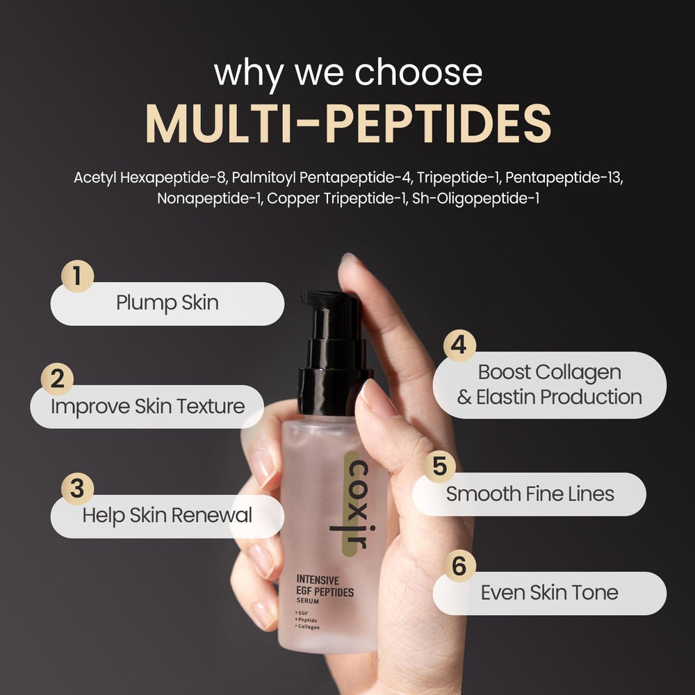 Coxir Intensivo EGF Peptidos Serum, rutina diaria facil