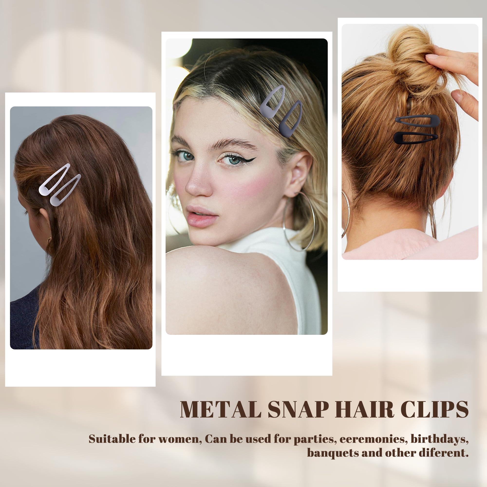 Pinza de pelo pequeña Cptots beige mate para cabello suave.