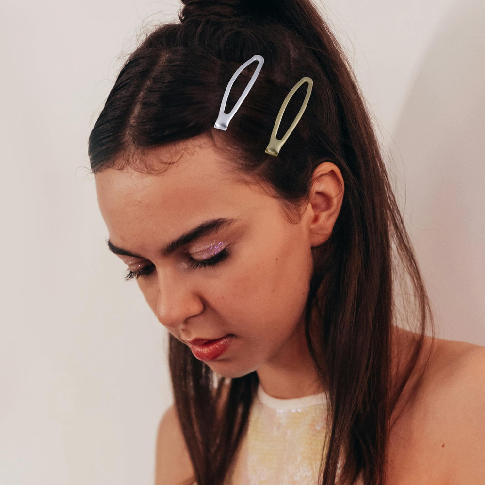 Pinzas Cptots de metal marrón clásico para cabello fino y grueso.