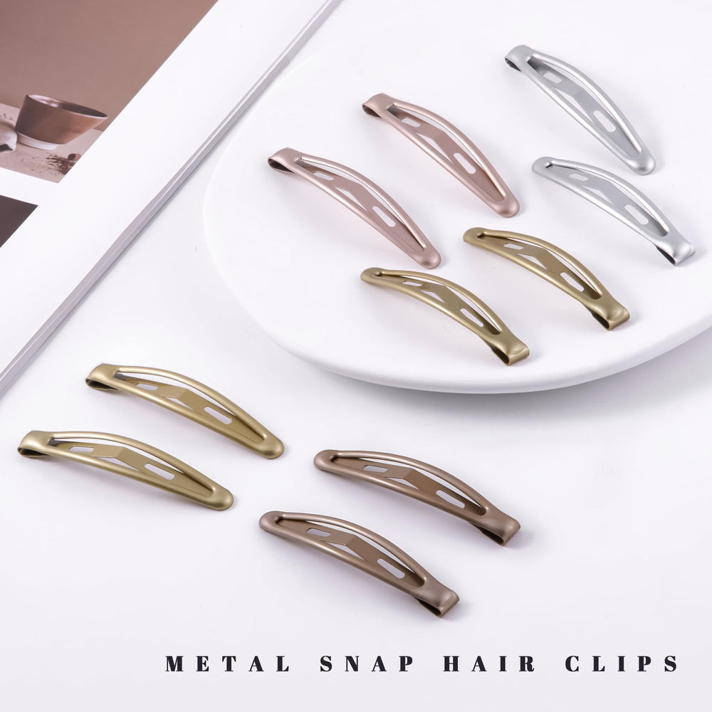 Pinzas Cptots de metal rosado-oro con clip resistente para moños seguros.