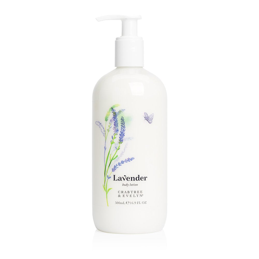 Crabtree & Evelyn loción corporal lavanda, botella de 500 ml, hidratación suave