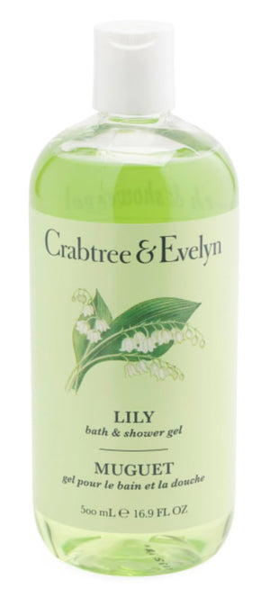 Crabtree & Evelyn Lily gel de baño, botella, cuidado suave para la piel