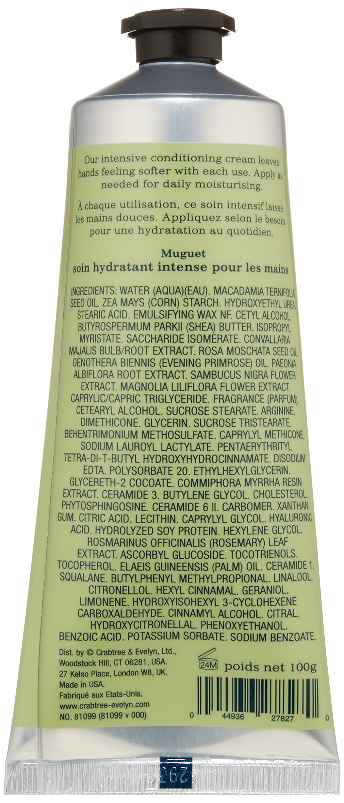 Crabtree & Evelyn aroma de lirio de los valles, crema nutritiva para manos