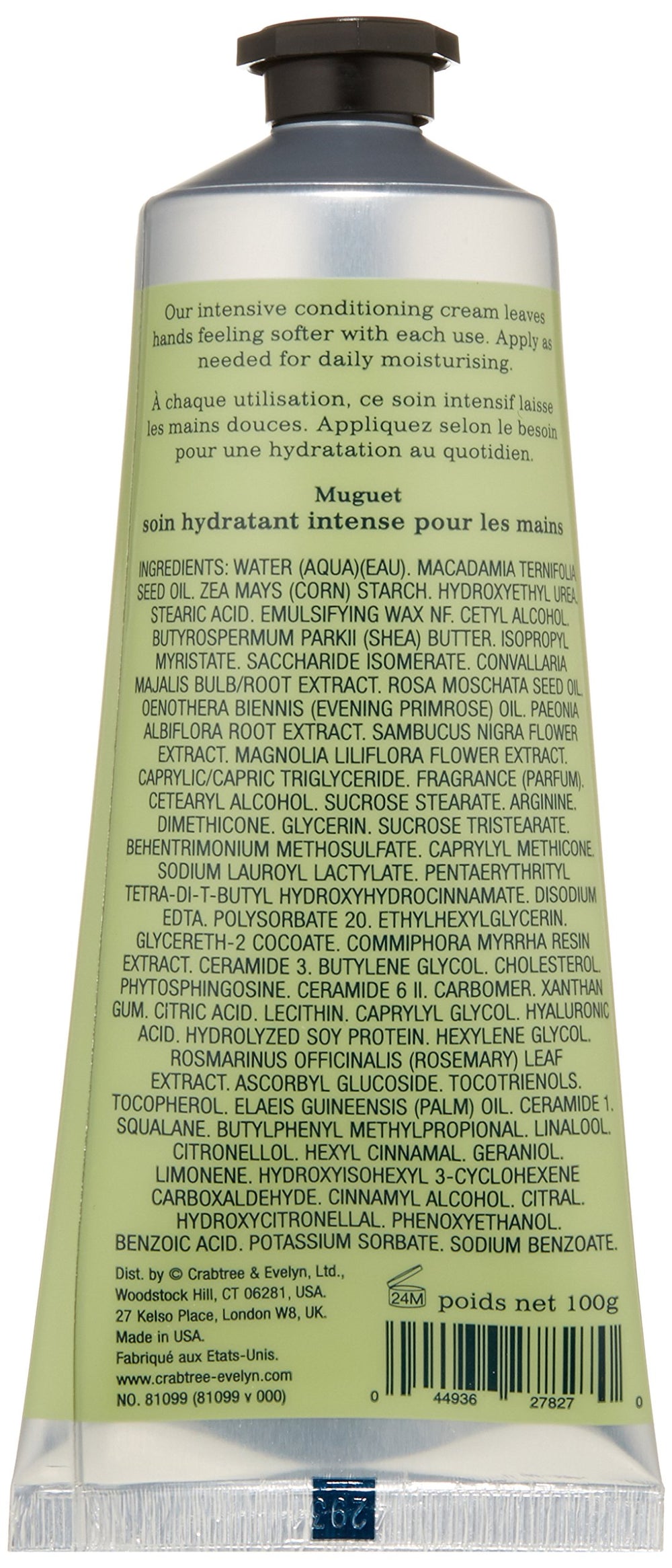 Crabtree & Evelyn aroma de lirio de los valles, crema nutritiva para manos