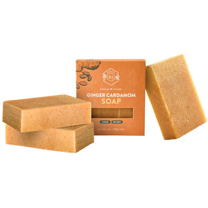 Crate 61 Organics: barra jabón jengibre-cardamomo para rostro y cuerpo