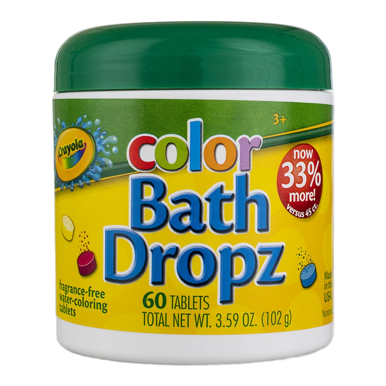 Crayola Dropz para baño, paquete de dos, añade color al agua para toda la familia.