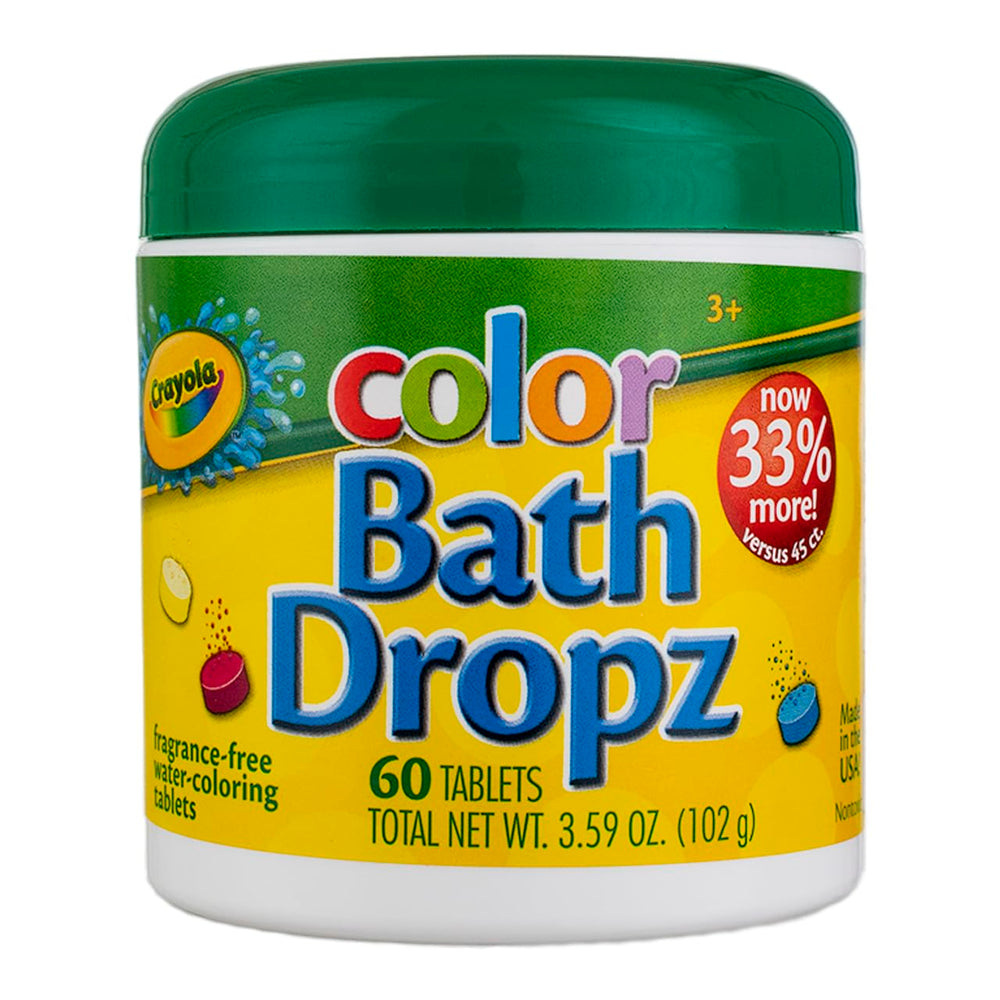 Crayola Dropz para baño, paquete de dos, añade color al agua para toda la familia.
