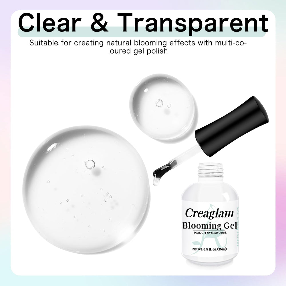 Creaglam gel uñas, diseño naturaleza transparente para difusiones sutiles