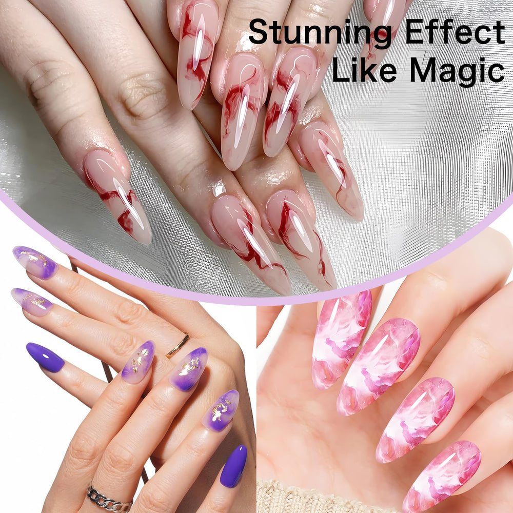 Creaglam gel uñas, efecto mármol, acabado elegante para manicura casera