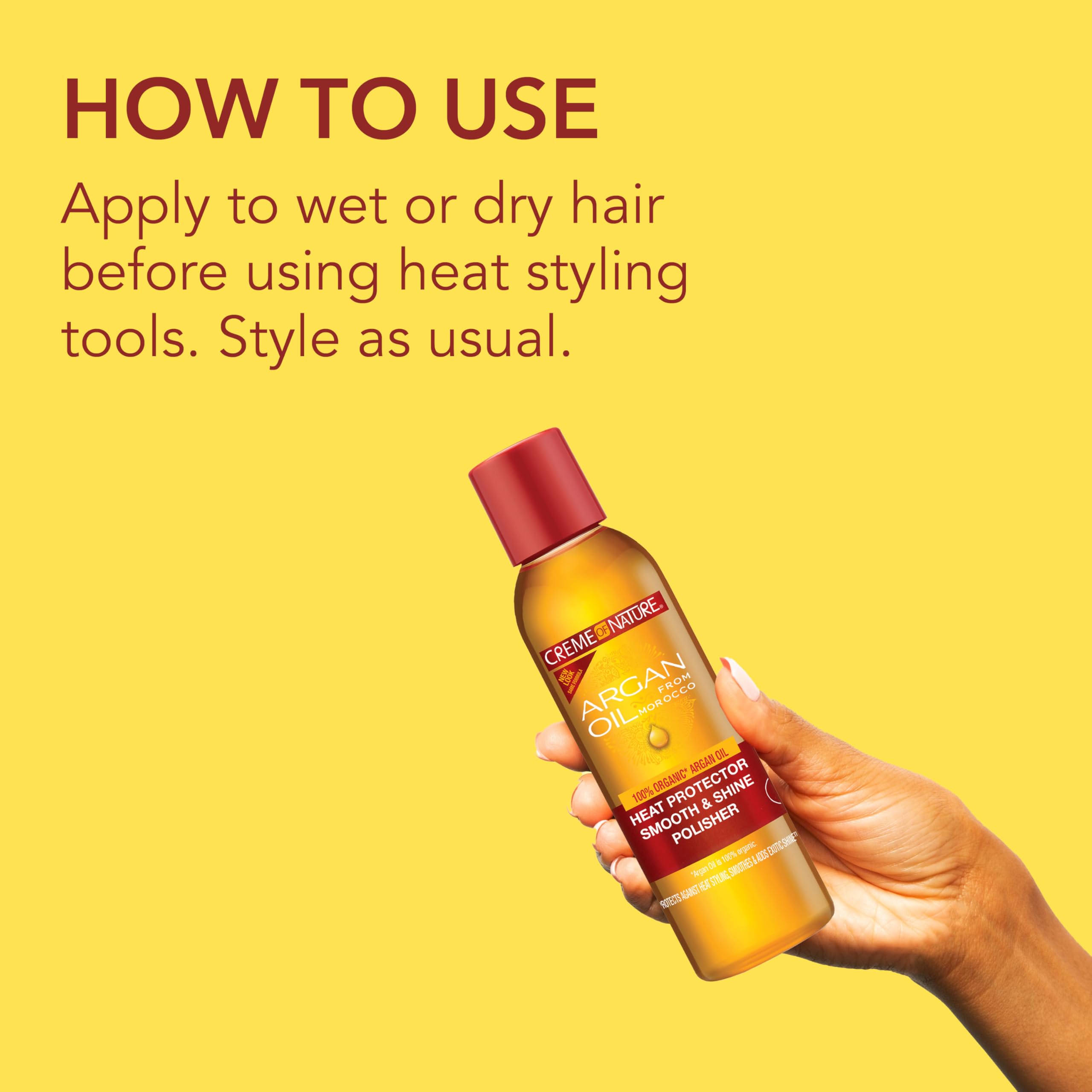Control del frizz Creme of Nature para cabello sin encrespamiento.
