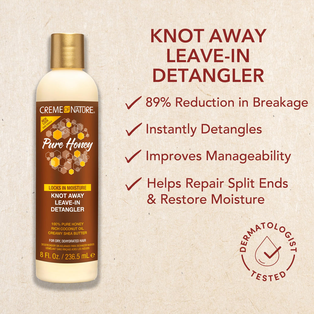 Creme of Nature Knot Away: aplicación en mechones gruesos con peine ancho
