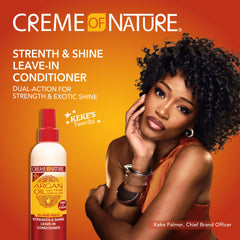 Creme of Nature Strength & Shine: botella con aceite de argán orgánico de Marruecos