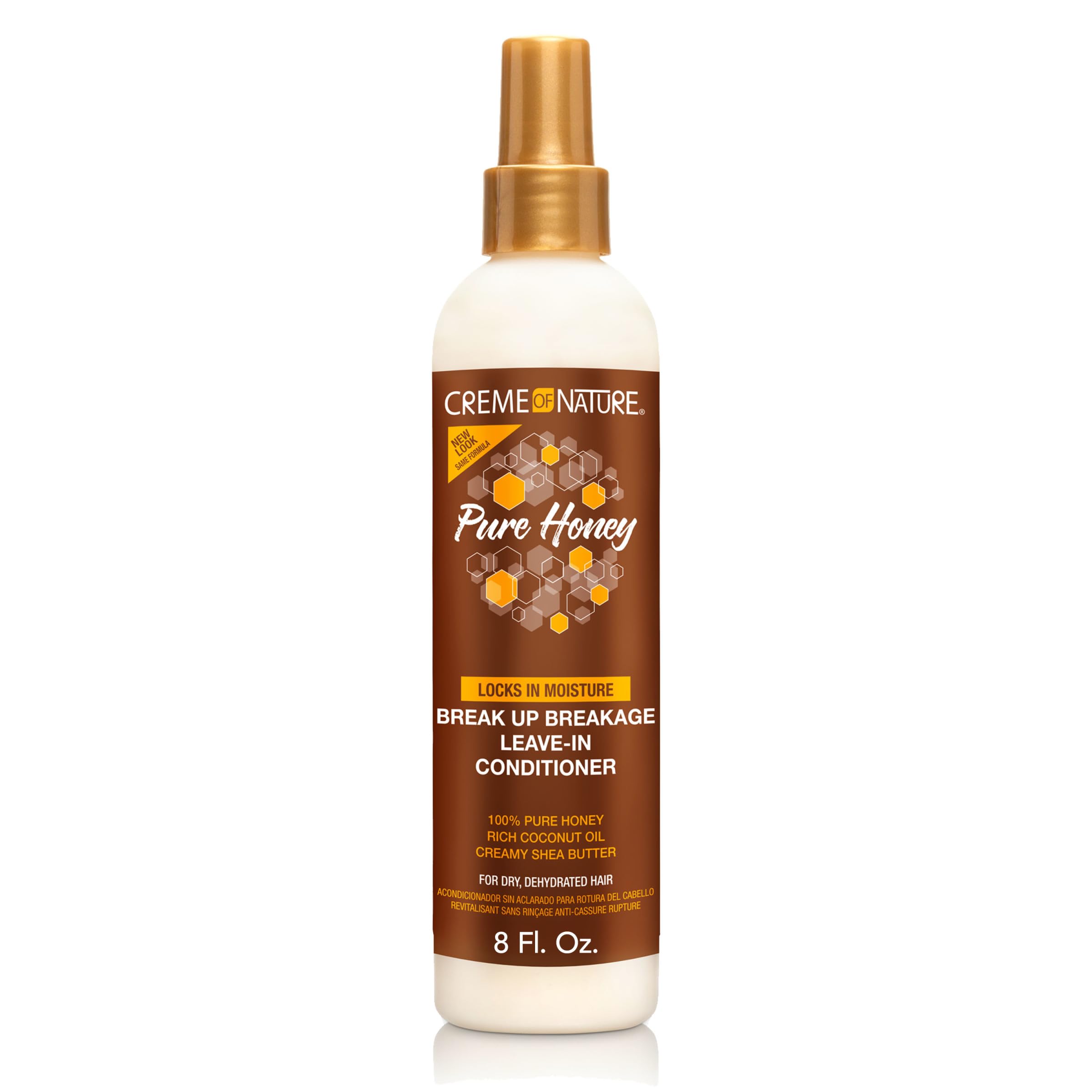 Creme of Nature Pure Honey Acondicionador sin enjuague en botella para hidratación profunda