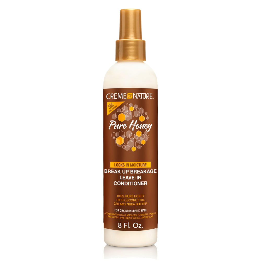 Creme of Nature Pure Honey Acondicionador sin enjuague en botella para hidratación profunda