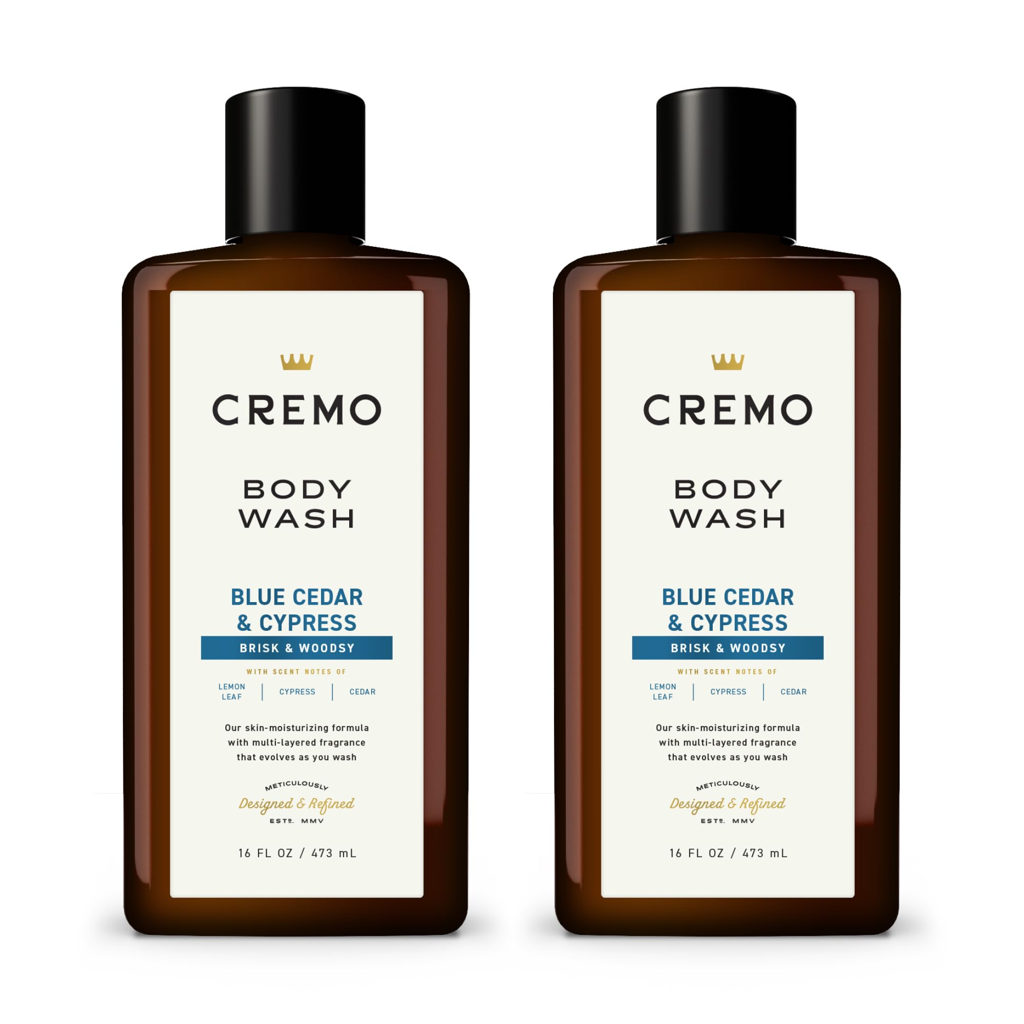 Cremo: botella doble-pack de gel de ducha con cedro azul y ciprés
