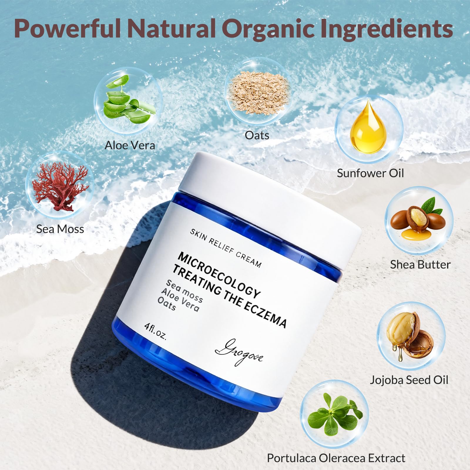 Crogooe crema eccema aplicación corporal para áreas irritadas.