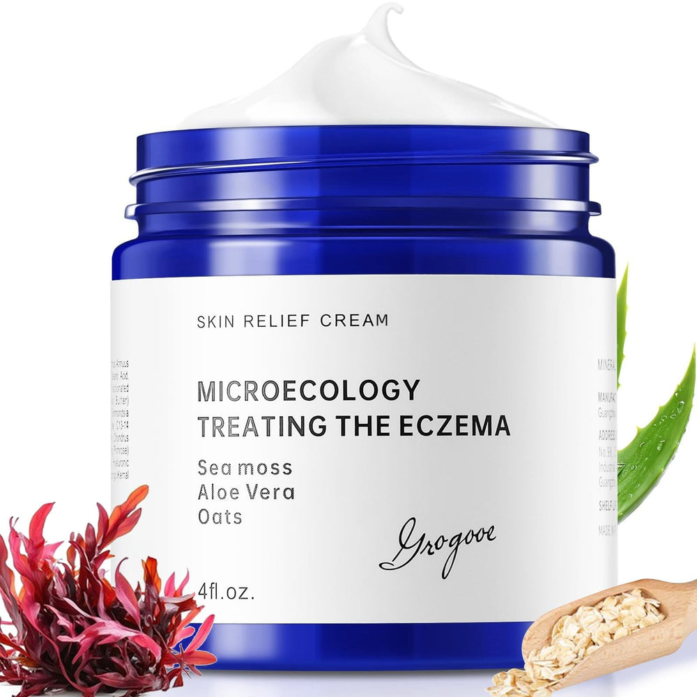 Crogooe crema eccema natural con sea moss y aloe para hidratación suave.