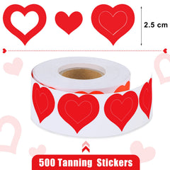 Crtiin adhesivos para bronceado, corazones 3 formas, fácil despegado y uso diario.