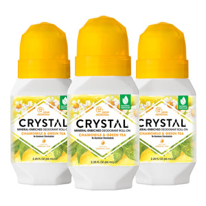 Crystal Essence desodorante mineral roll-on, aplicación suave para axilas, sensación fresca durante todo el día