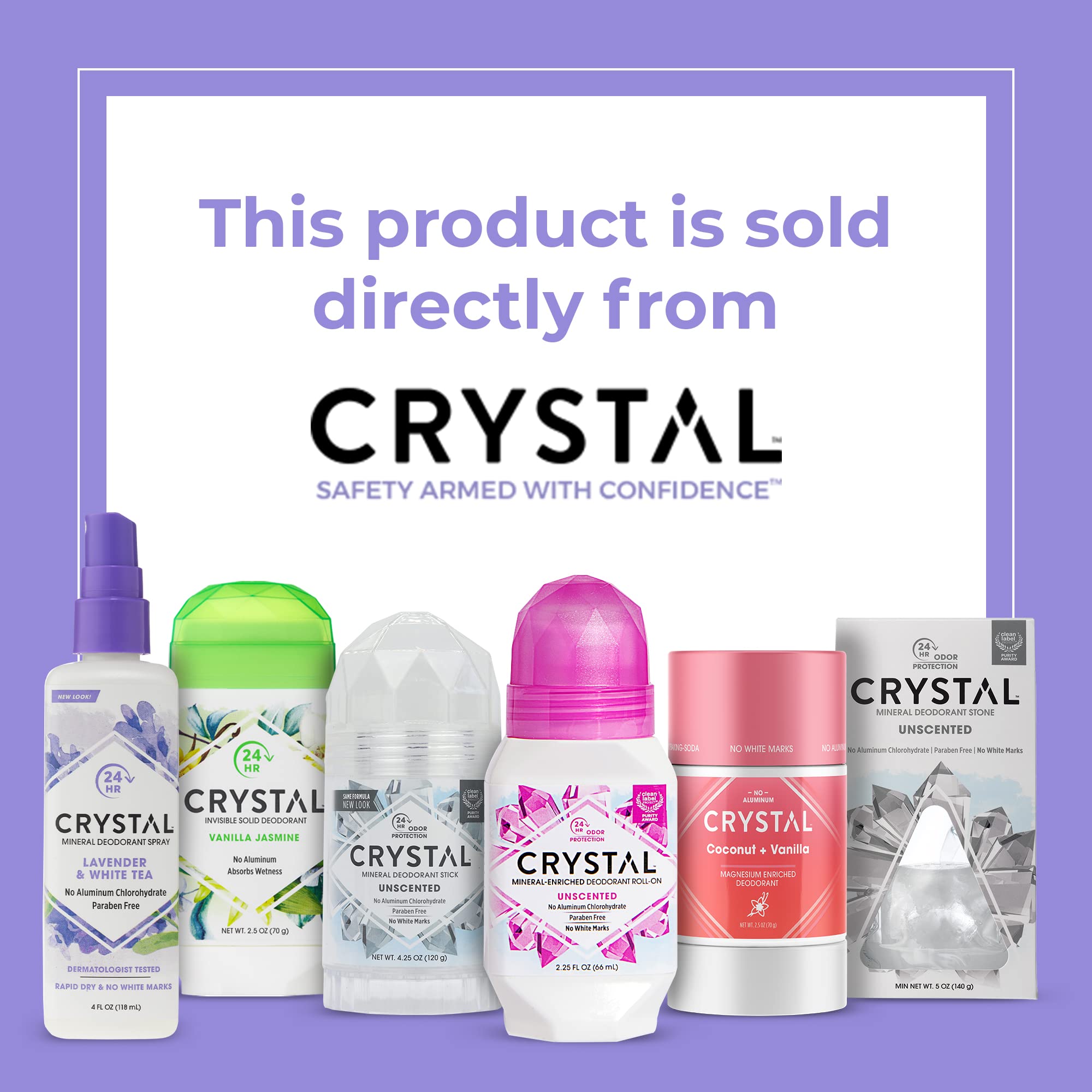 Paquete triple de desodorante mineral Crystal Essence para toda la familia.