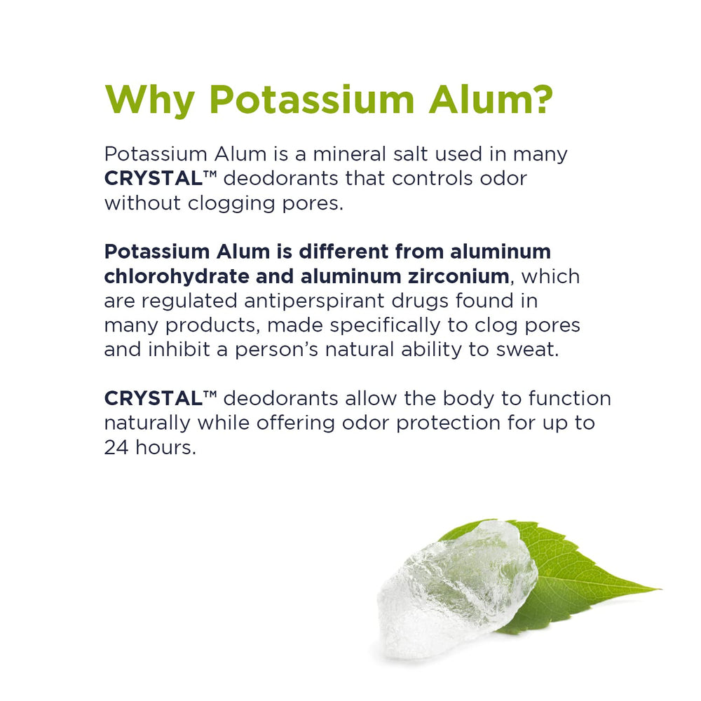 Sin clorhidrato de aluminio, Crystal Essence cuida la piel sensible.