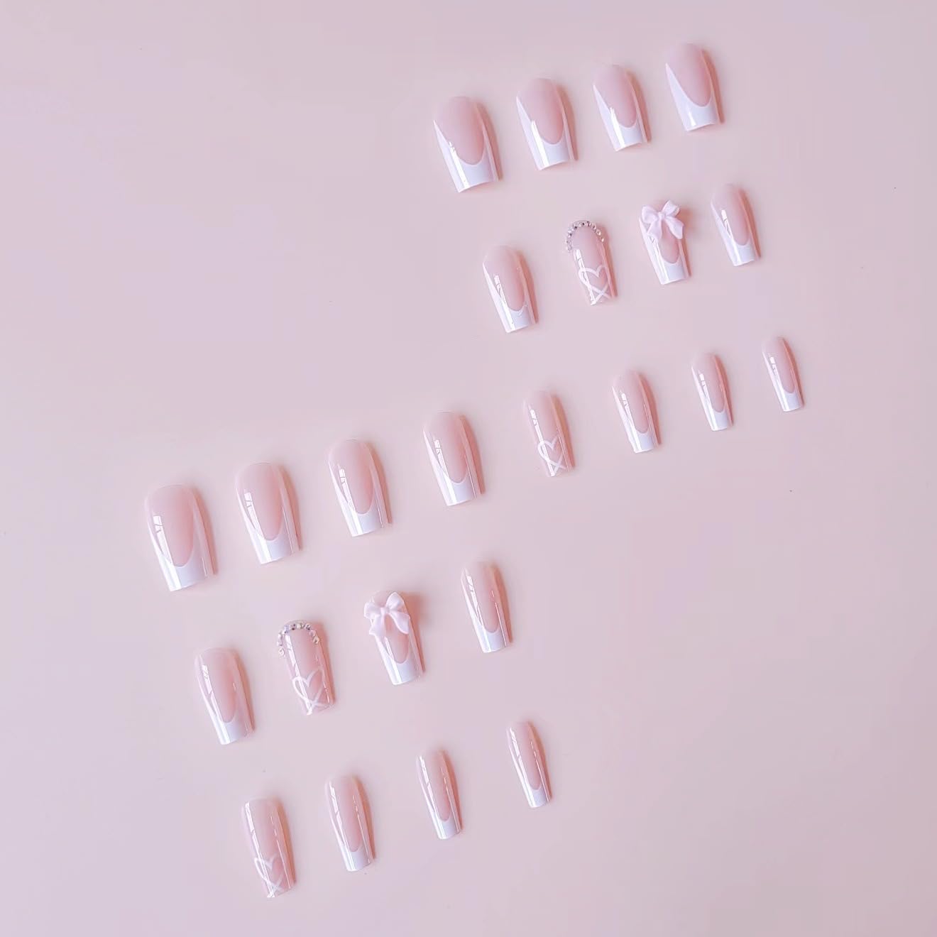 CTTHNBD Juego de uñas 24 piezas estilo ataúd para cambio rápido.