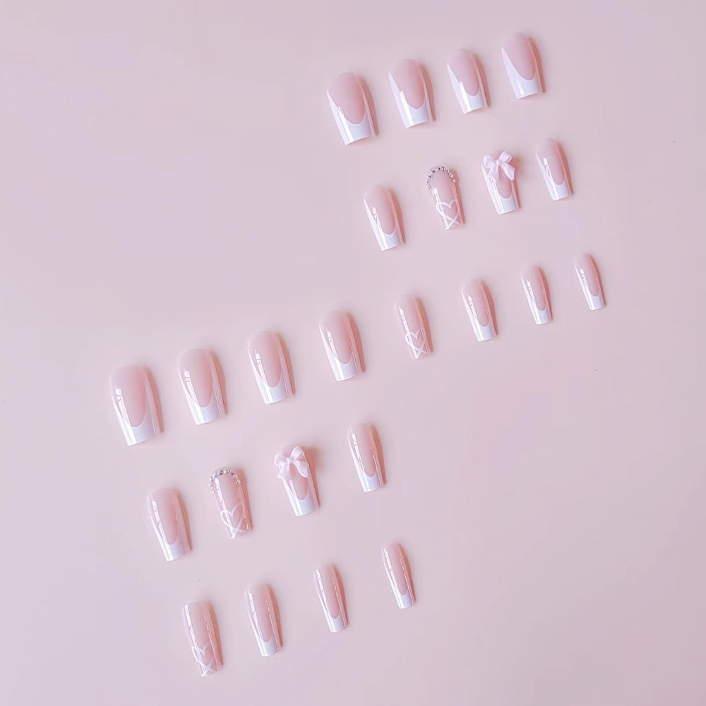 CTTHNBD Juego de uñas 24 piezas estilo ataúd para cambio rápido.