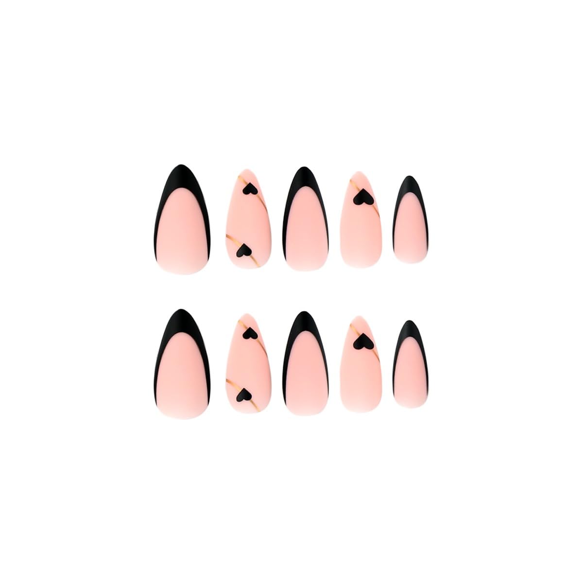 CTTHNBD: kit de 24 uñas postizas con adhesivo gel reutilizable para prácticas.