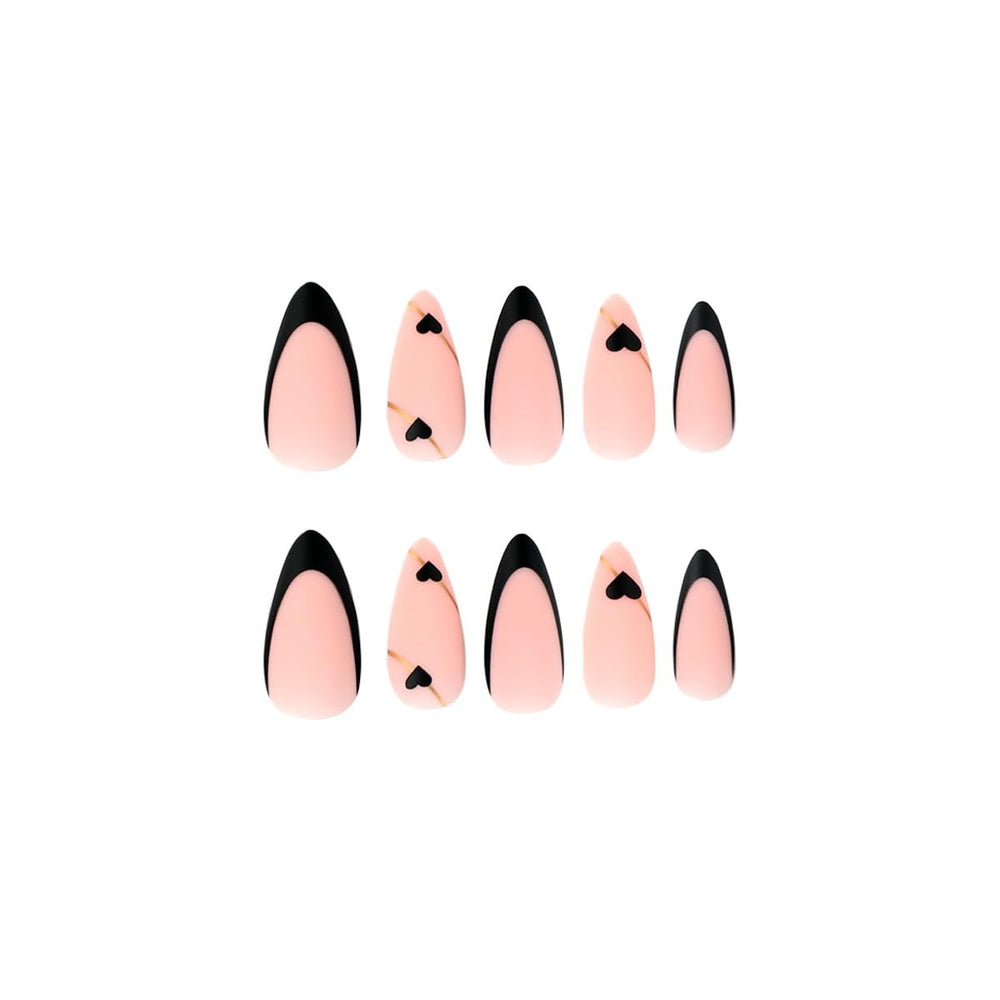 CTTHNBD: kit de 24 uñas postizas con adhesivo gel reutilizable para prácticas.