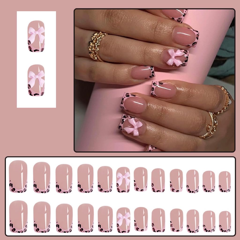 CTTHNBD uñas postizas cortas cuadradas, kit completo para empezar