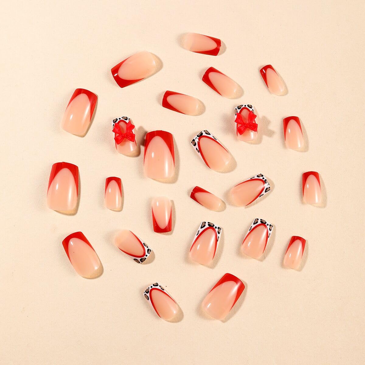 CTTHNBD uñas cuadradas rojas, acabado lujoso y duradero para diario.
