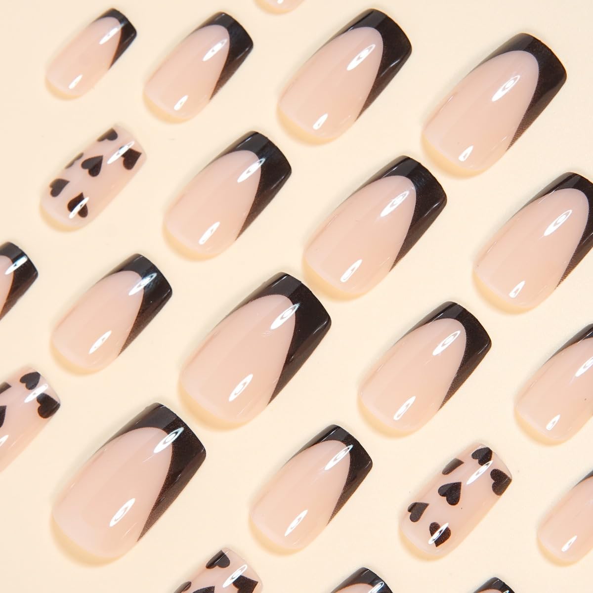 CTTHNBD uñas postizas de cobertura total negro para un estilo duradero.