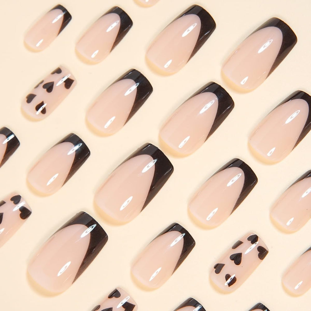 CTTHNBD uñas postizas de cobertura total negro para un estilo duradero.