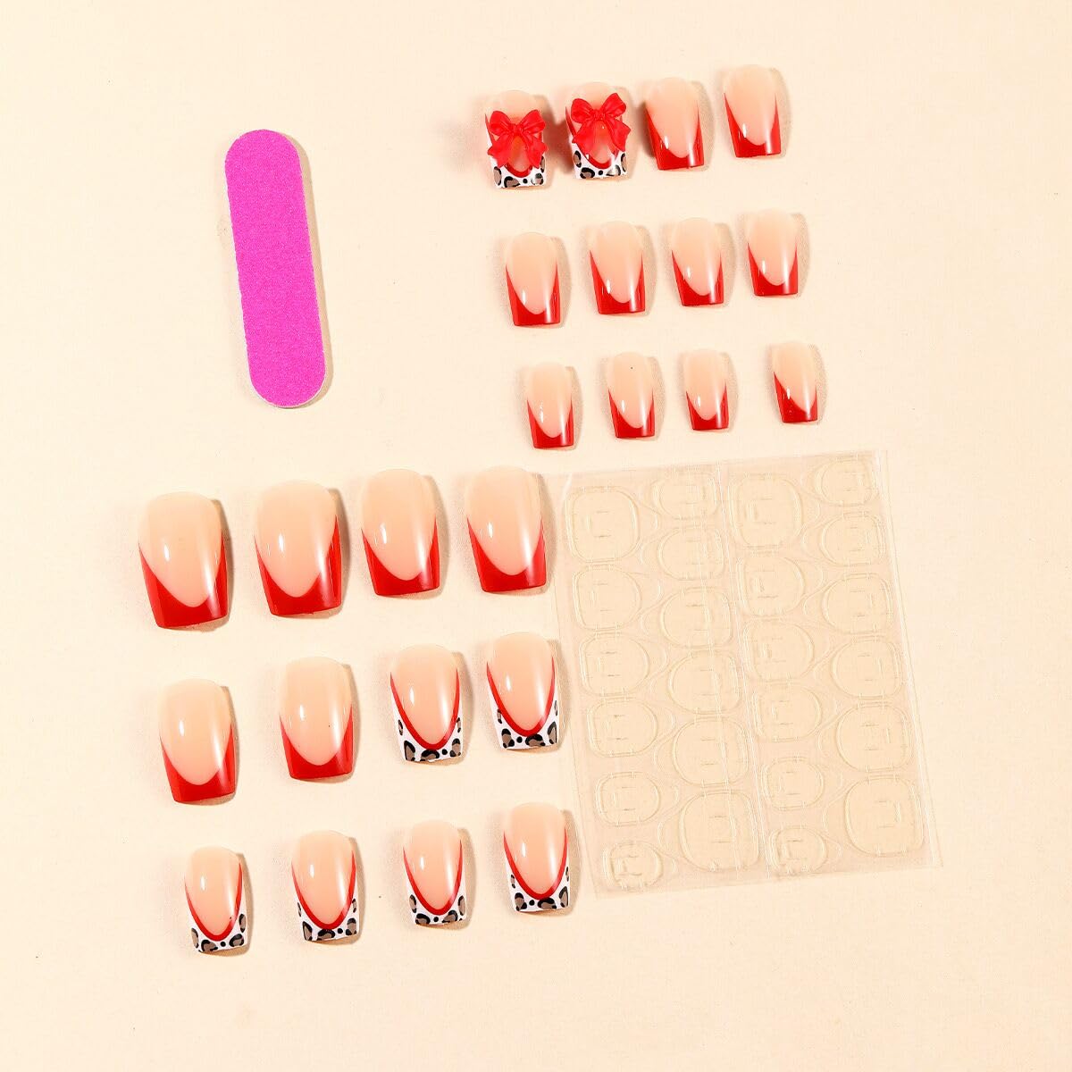 CTTHNBD diseño leopardo para uñas cortas, aplicación rápida y duradera.