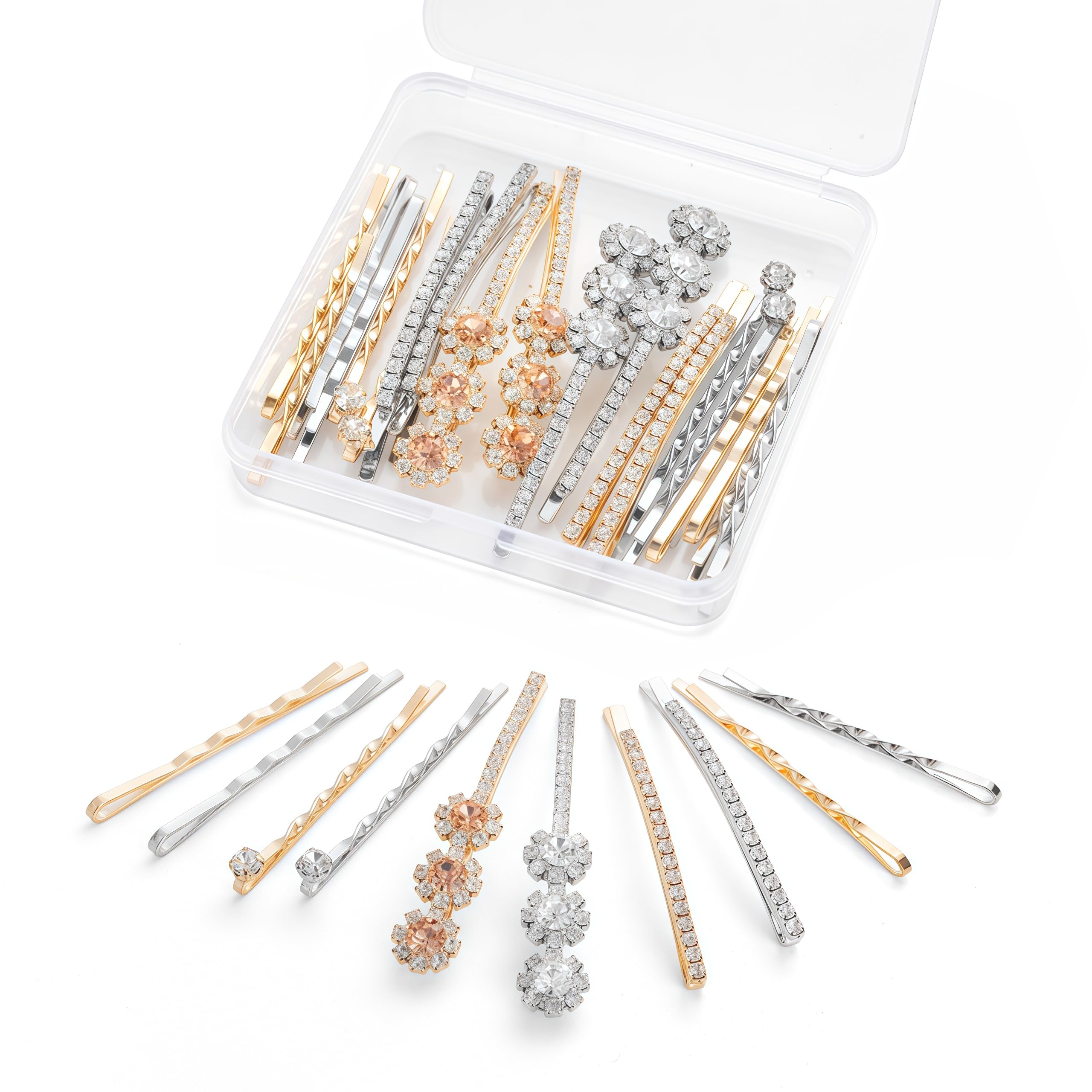 CubGreff pinzas con cristales dorados para peinados brillantes