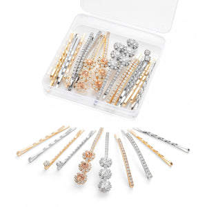 CubGreff pinzas con cristales dorados para peinados brillantes